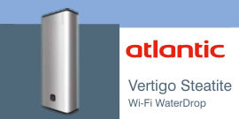 Scaldabagno elettrico Atlantic Vertigo Steatite Wi-Fi WaterDrop