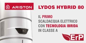 Scaldabagno elettrico Ariston Lydos Hybrid 80, il primo scaldacqua elettrico a tecnologia ibrida in classe A ERP
