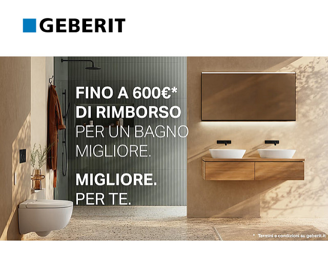 Promozione Geberit cashback fino a 600 euro presso la Termoidraulica Coico di Roma