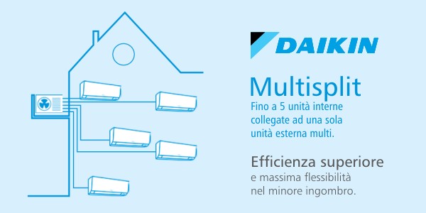 Climatizzatori multisplit Daikin Bluevolution R-32 fino a 5 unità interne e fino alla classe energetica A+++