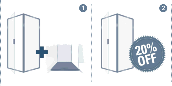 Promozione box doccia Ideal Standard Kubo, Magnum e Strada con piatto doccia Ultraflat scontato fino al 99%
