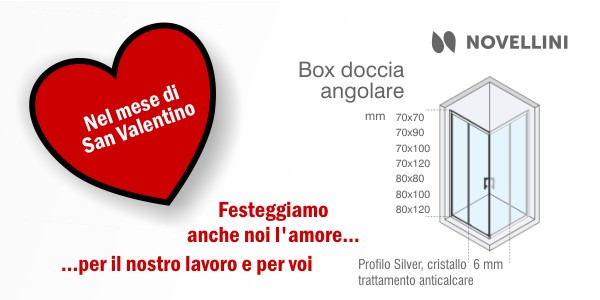 Box doccia Novellini in promozione San Valentino