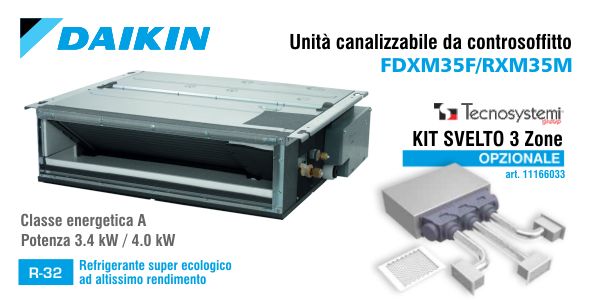 Climatizzatore Daikin canalizzabile FDXM35F/RXM35M