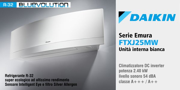 Climatizzatore Daikin Emura FTXJ-25MW unità interna
