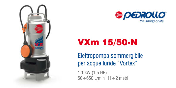 Elettropompa Pedrollo VXm 15/50-N Vortex in offerta - Termoidraulica Coico  Roma