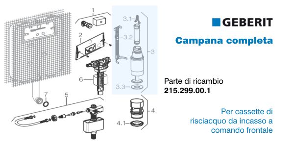 Ricambio campana completa Geberit