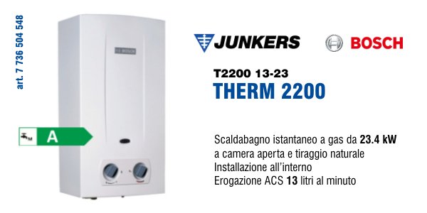 Scaldabagno Junkers Therm 2200 13-23