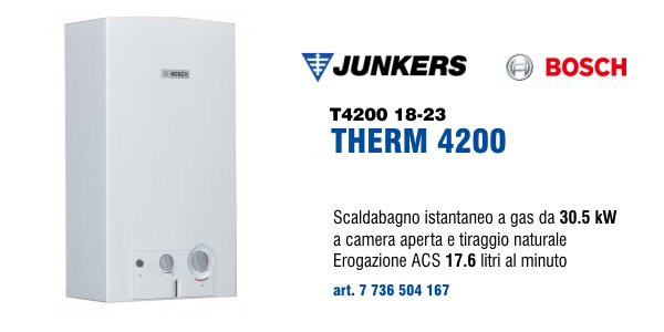 Scaldabagno Junkers Bosch Therm 4200 18