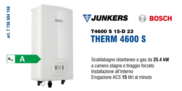 Scaldabagno Junkers Bosch Therm 4600 S 15