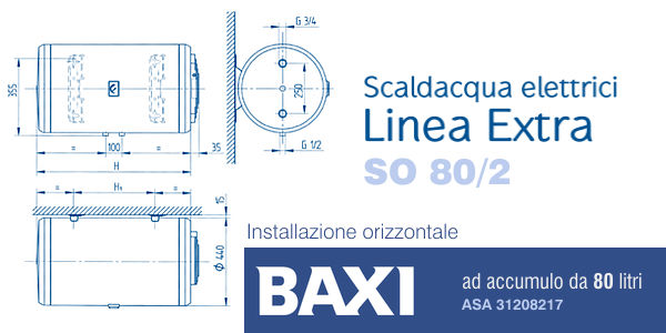 Scaldacqua elettrico Baxi SO 80/2