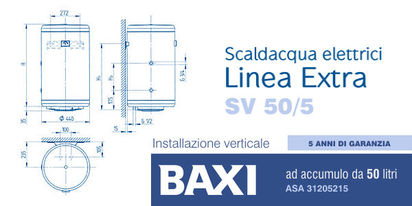 Scaldacqua elettrico Baxi SV 50/5