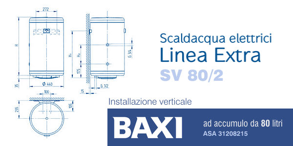 Scaldacqua elettrico Baxi SV 80/2