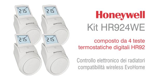 Kit 4 teste termostatiche Honeywell HR92