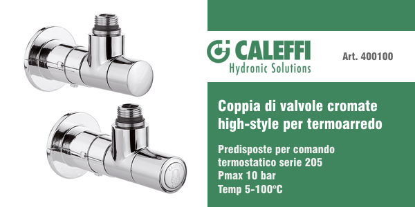 Valvole Caleffi 4001/00 cromate per termoarredo