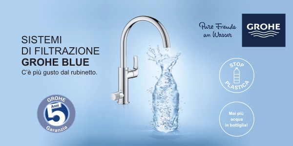 Offerta Grohe Blue Home, sistema di filtrazione BWT ai carboni attivi con rubinetto miscelatore e kit di refrigerazione dell'acqua potabile con regolazione della temperatura e dell'effervescenza