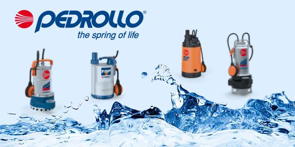Offerta elettropompe Pedrollo, pompe ad immersione e sommergibili, centrifughe e multigiranti, pompe per acque nere e chiare, elettropompe per prosciugamento e drenaggio